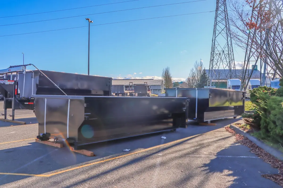 Roll-off dumpster ready for waste disposal at job site for Residential Dumpster Rental in Conroe